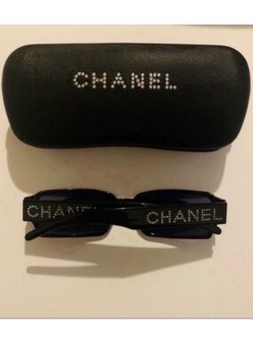 Chanel | Sunglasses | Winter Glamour Black Rhinestones Embellished Sunglasses